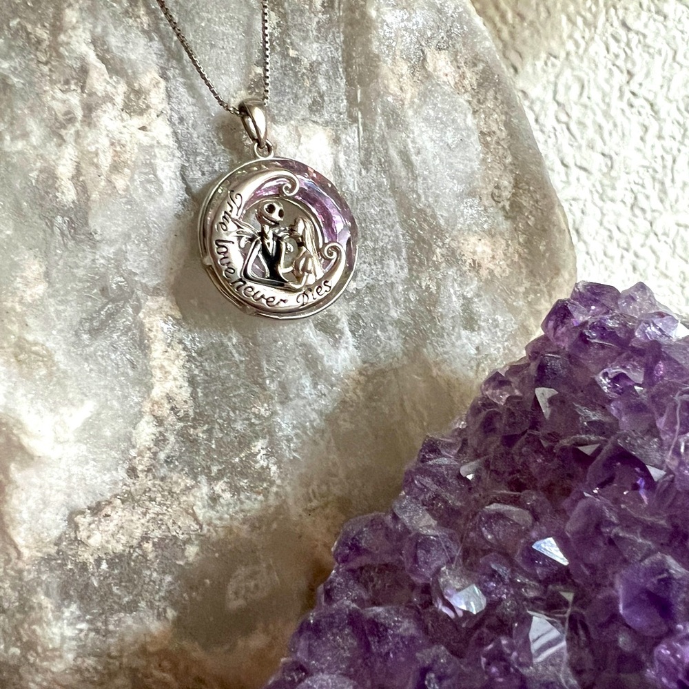 Sterling Silver Jack and Sally Nightmare Before Christmas Pendant